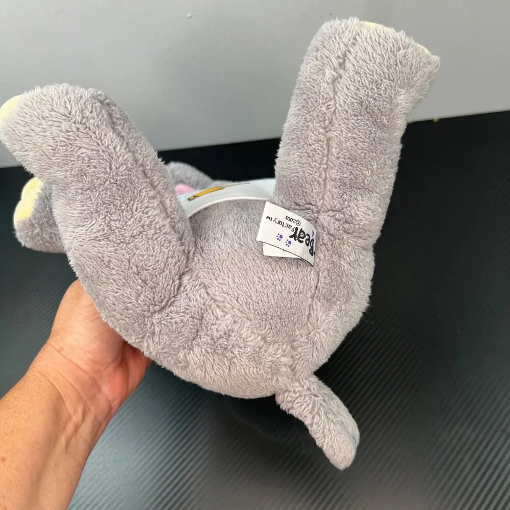 2001 The Bear Factory Gray Plush Elephant Toy With T-Shirt Stuffed Animal - Picture 5 of 11